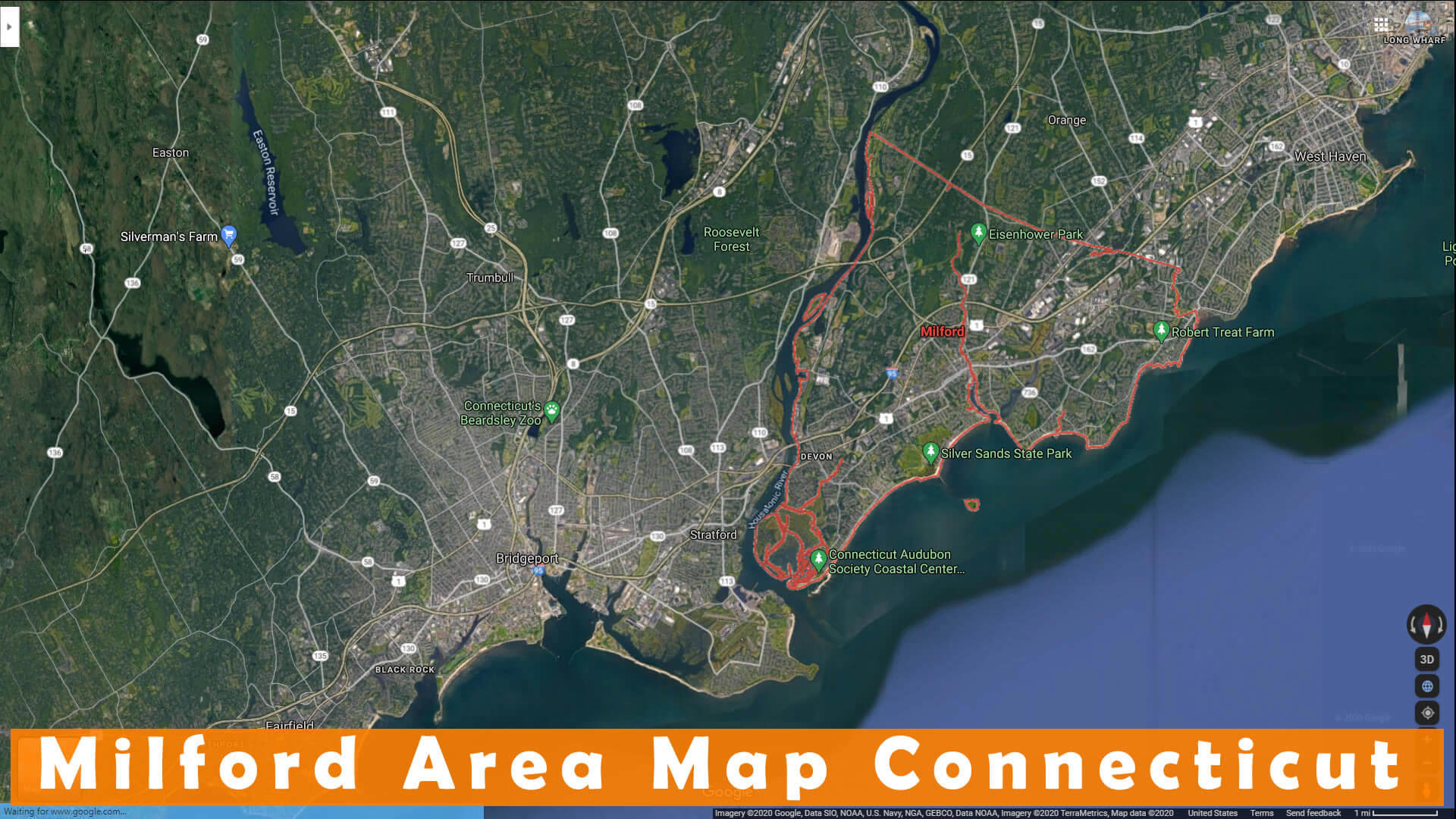Milford Area Map Connecticut